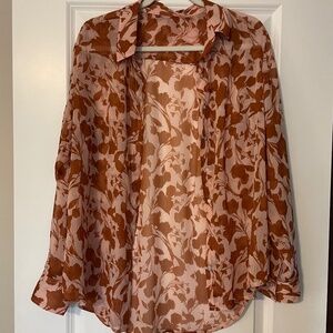 Sheer Button-Up Blouse